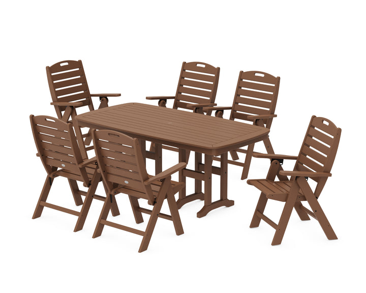 POLYWOOD® Nautical Folding Highback Chair 7-Piece Dining Set