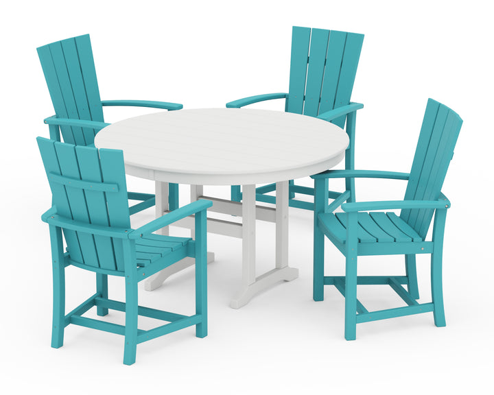 POLYWOOD® Quattro 5-Piece Round Farmhouse Dining Set