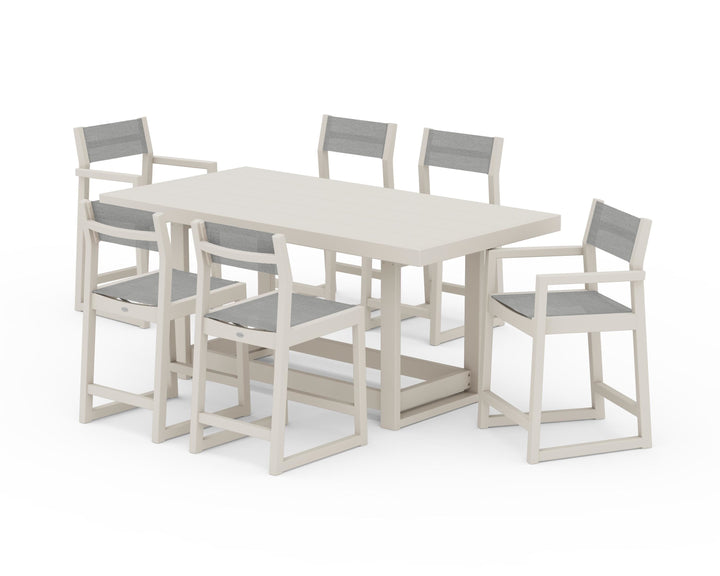 POLYWOOD® EDGE Sling 7-Piece Counter Table Set