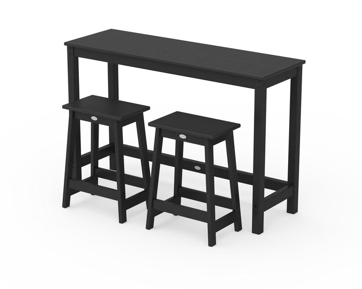 POLYWOOD® Modern Studio Stool 3-Piece Counter Balcony Set