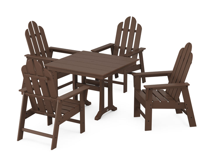 POLYWOOD® Long Island 5-Piece Farmhouse Dining Set With Trestle Legs