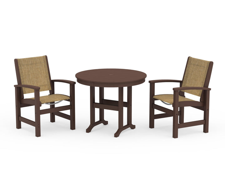 POLYWOOD® Coastal 3-Piece Round Dining Set