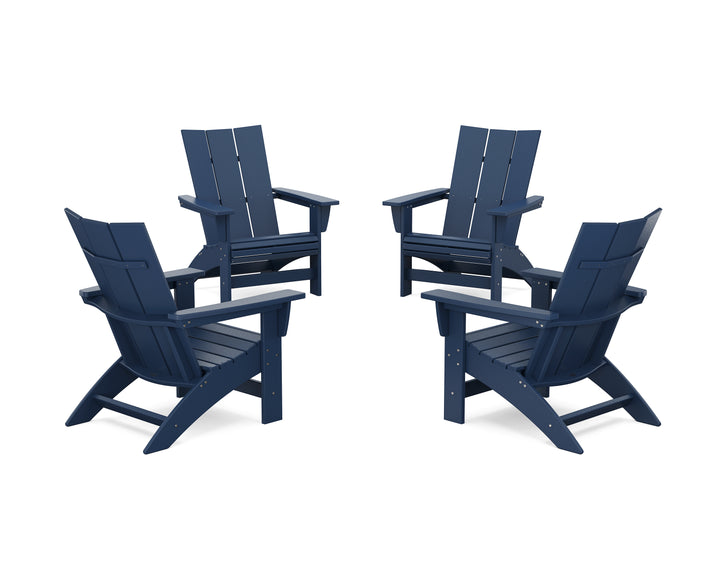 POLYWOOD® 4-Piece Modern Grand Adirondack Chair Conversation Set