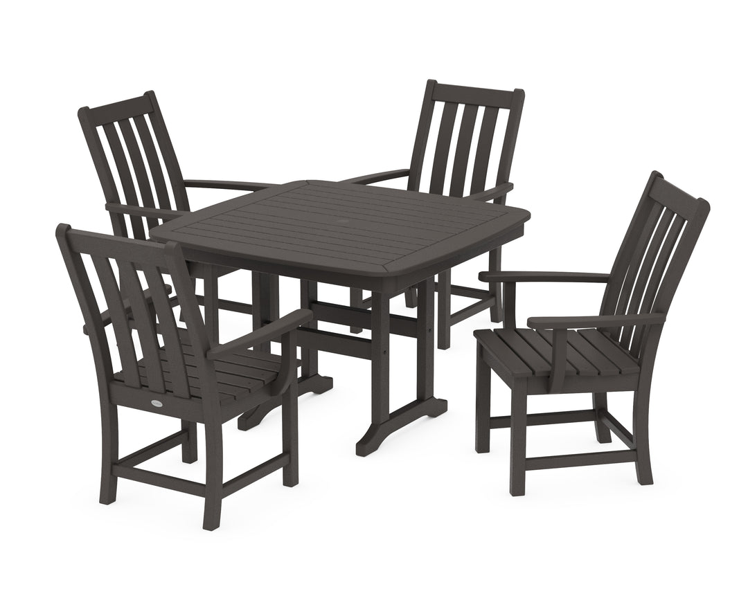 POLYWOOD® Vineyard 5-Piece Dining Set with Trestle Legs