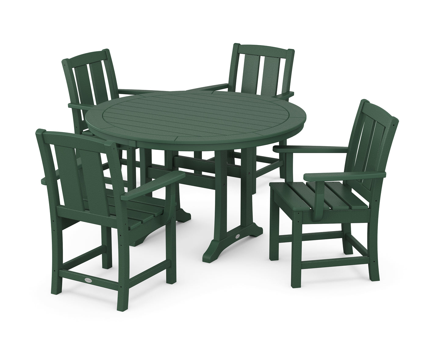 Mission 5-Piece Round Dining Set with Trestle Legs