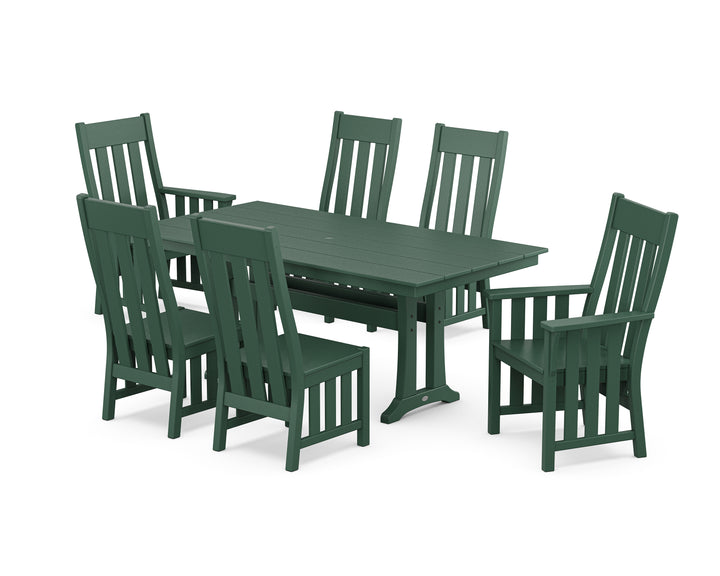 Martha Stewart by POLYWOOD® Acadia 7-Piece Farmhouse Dining Set with Trestle Legs