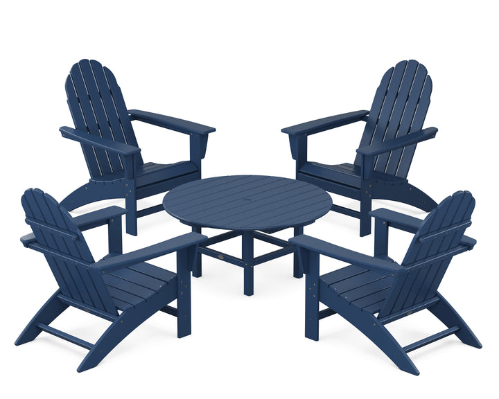 POLYWOOD® Vineyard 5-Piece Adirondack Chair Conversation Set