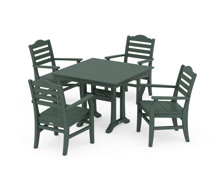 POLYWOOD® Savannah 5-Piece Farmhouse Dining Set with Trestle Legs