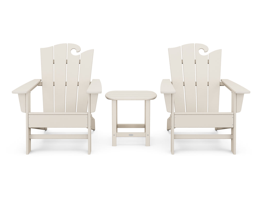 POLYWOOD® Wave 3-Piece Adirondack Set with The Ocean Chair