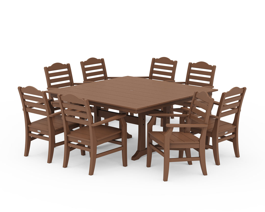 POLYWOOD® Savannah 9-Piece Square Farmhouse Dining Set with Trestle Legs