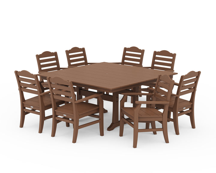 POLYWOOD® Savannah 9-Piece Square Farmhouse Dining Set with Trestle Legs