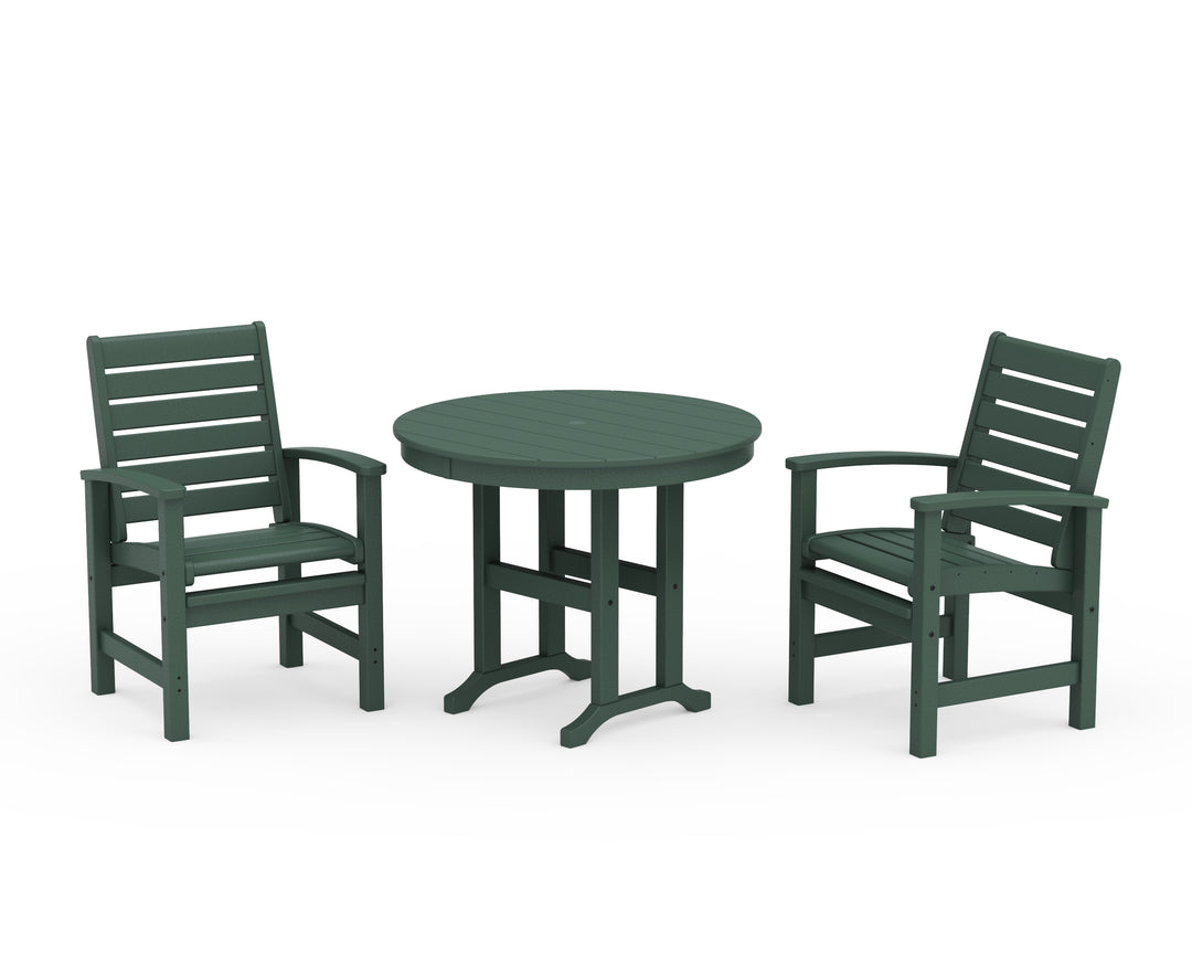 POLYWOOD® Signature 3-Piece Round Farmhouse Dining Set