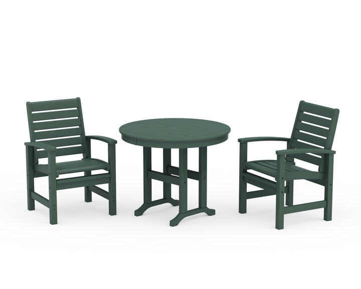 POLYWOOD® Signature 3-Piece Round Farmhouse Dining Set
