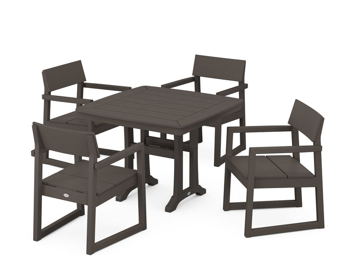 POLYWOOD® EDGE 5-Piece Dining Set with Trestle Legs
