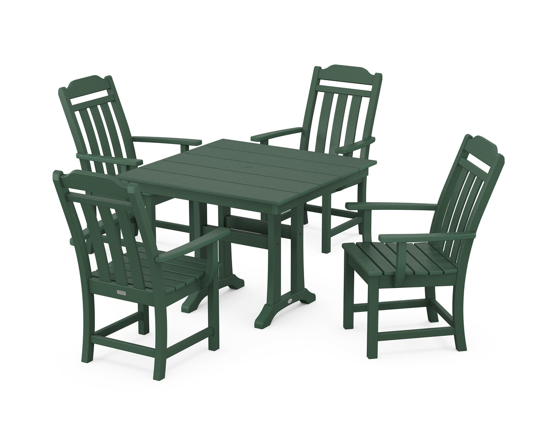Country Living Cottage 5-Piece Farmhouse Dining Set with Trestle Legs