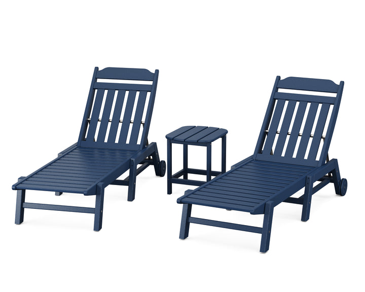 Country Living Cottage 3-Piece Chaise Set with Wheels