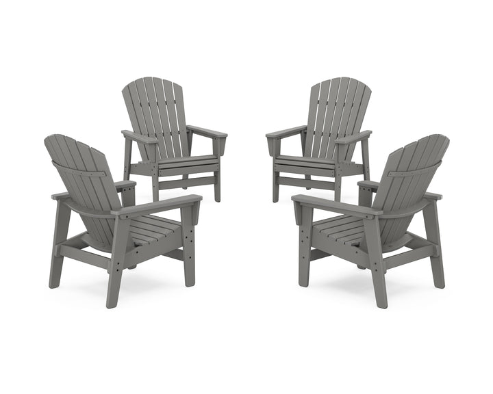 POLYWOOD® 4-Piece Nautical Grand Upright Adirondack Chair Conversation Set
