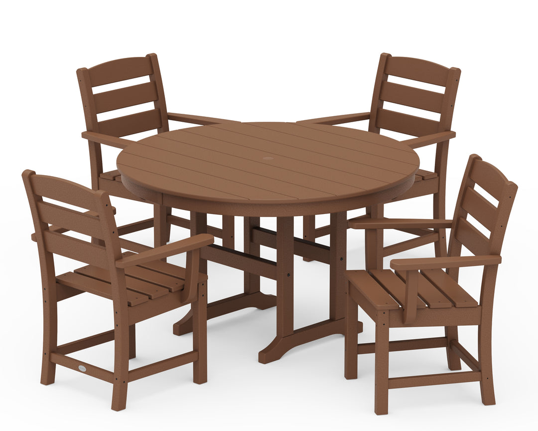 POLYWOOD® Lakeside 5-Piece Round Farmhouse Dining Set