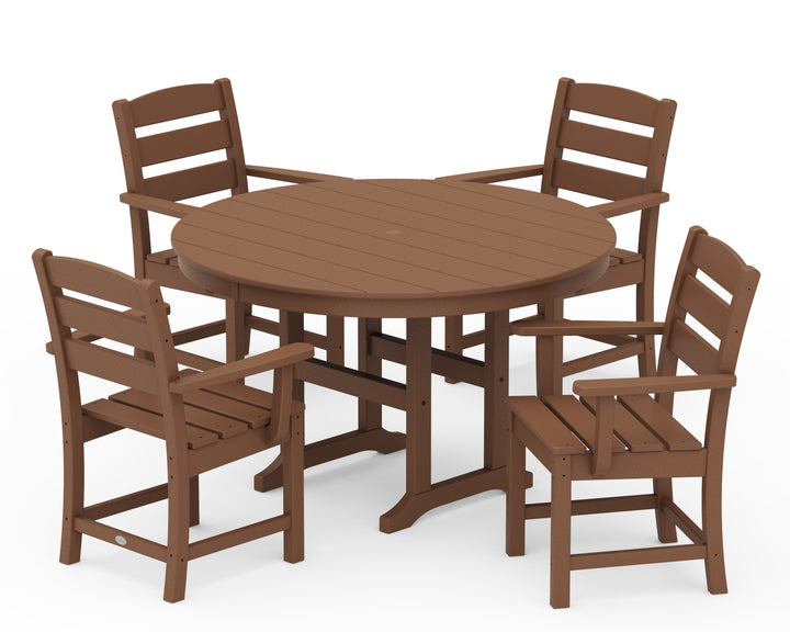 POLYWOOD® Lakeside 5-Piece Round Farmhouse Dining Set