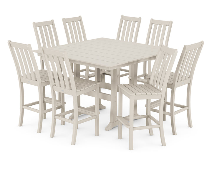 POLYWOOD® Vineyard 9-Piece Farmhouse Trestle Bar Set