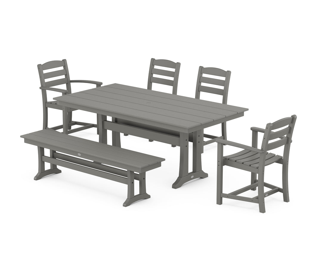 POLYWOOD® La Casa Cafe 6-Piece Farmhouse Dining Set With Trestle Legs