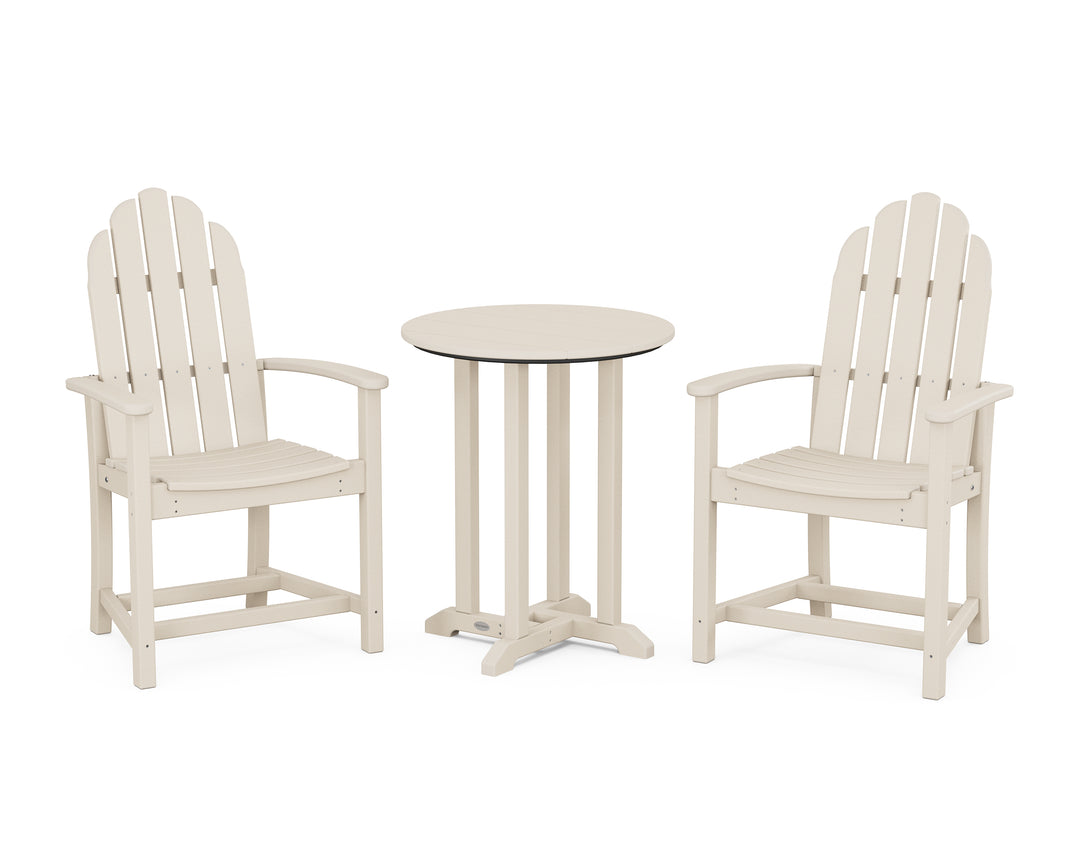 POLYWOOD® Classic Adirondack 3-Piece Round Bistro Dining Set