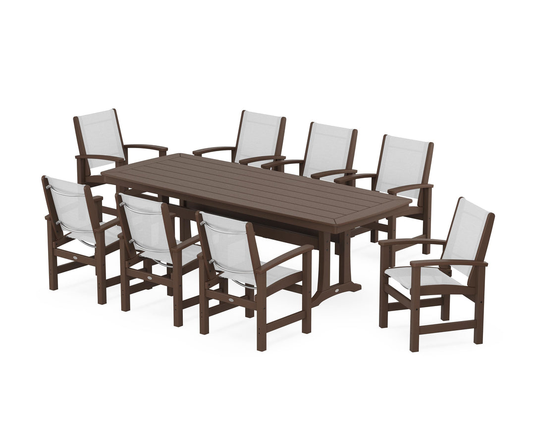 POLYWOOD® Coastal 9-Piece Dining Set with Trestle Legs