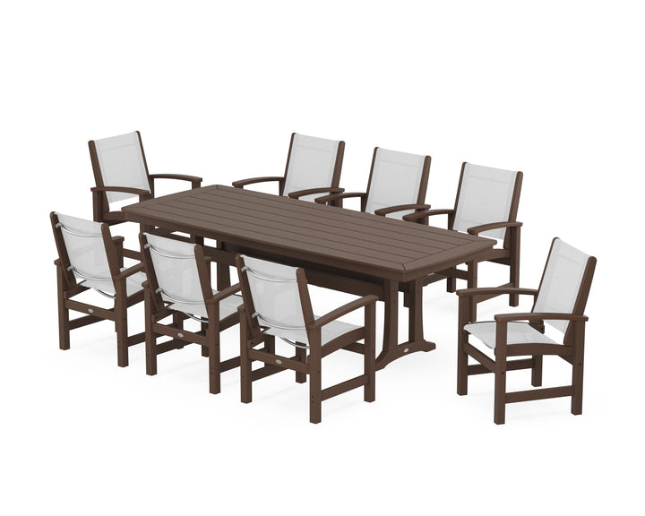 POLYWOOD® Coastal 9-Piece Dining Set with Trestle Legs