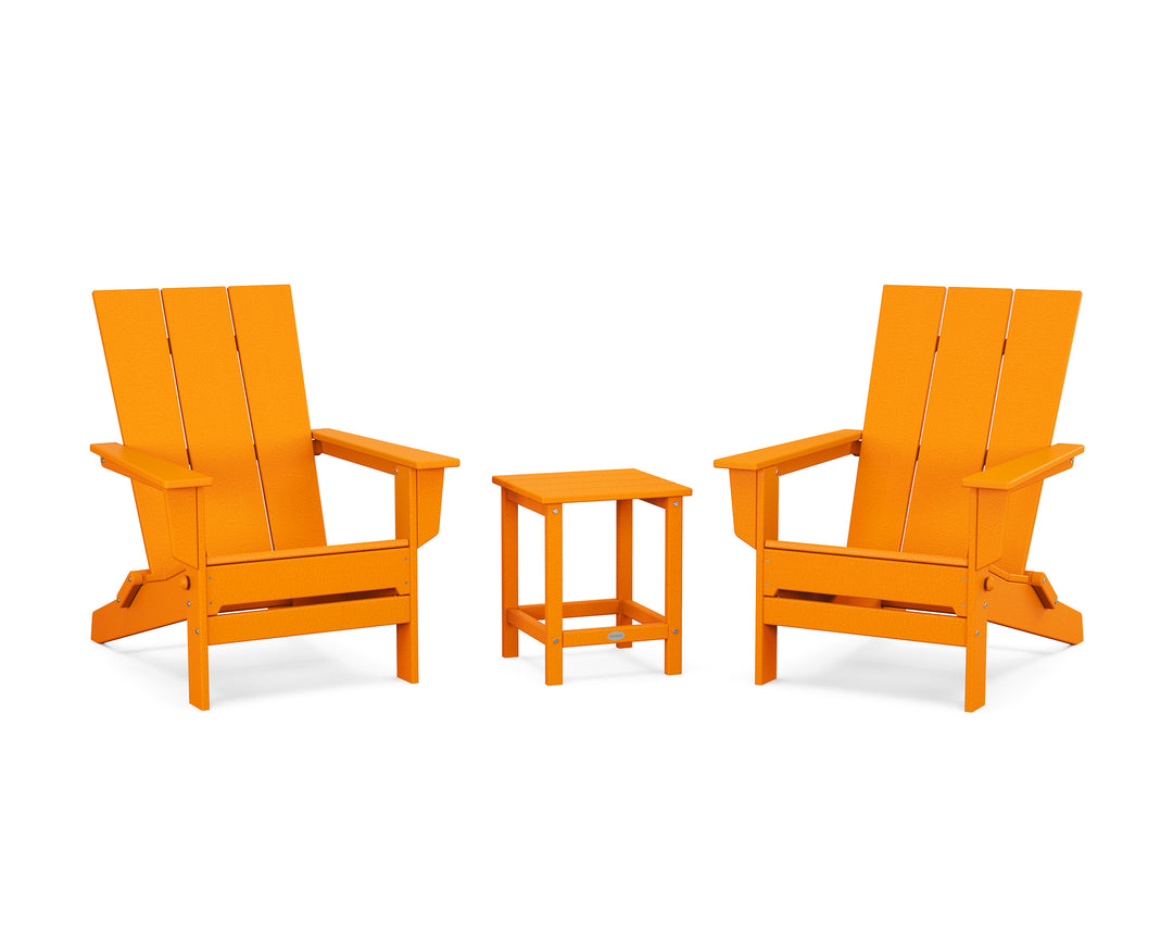 POLYWOOD® 3-Piece Modern Studio Folding Adirondack Set