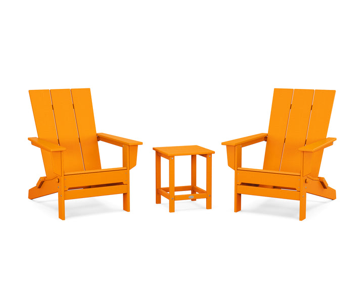 POLYWOOD® 3-Piece Modern Studio Folding Adirondack Set