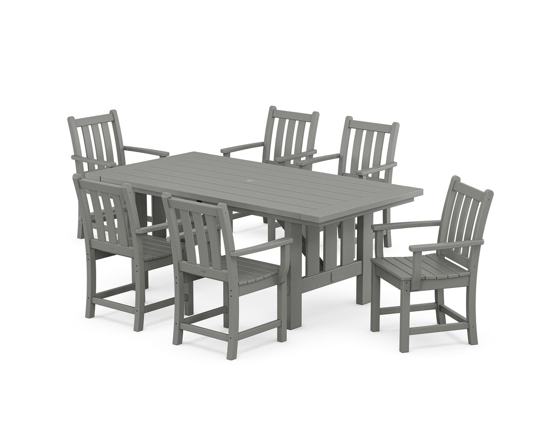 POLYWOOD® Traditional Garden Arm Chair 7-Piece Mission Dining Set
