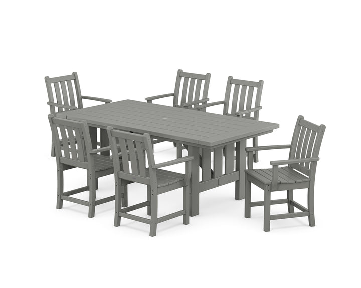 POLYWOOD® Traditional Garden Arm Chair 7-Piece Mission Dining Set