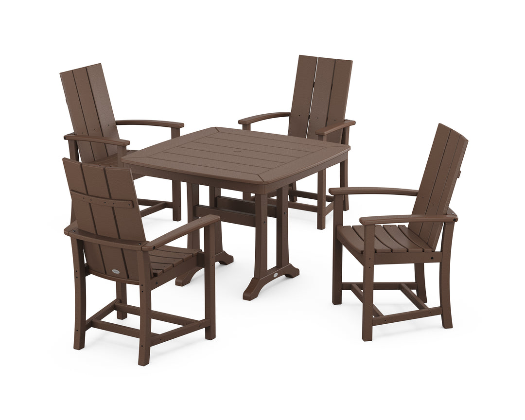 POLYWOOD® Modern Adirondack 5-Piece Dining Set with Trestle Legs