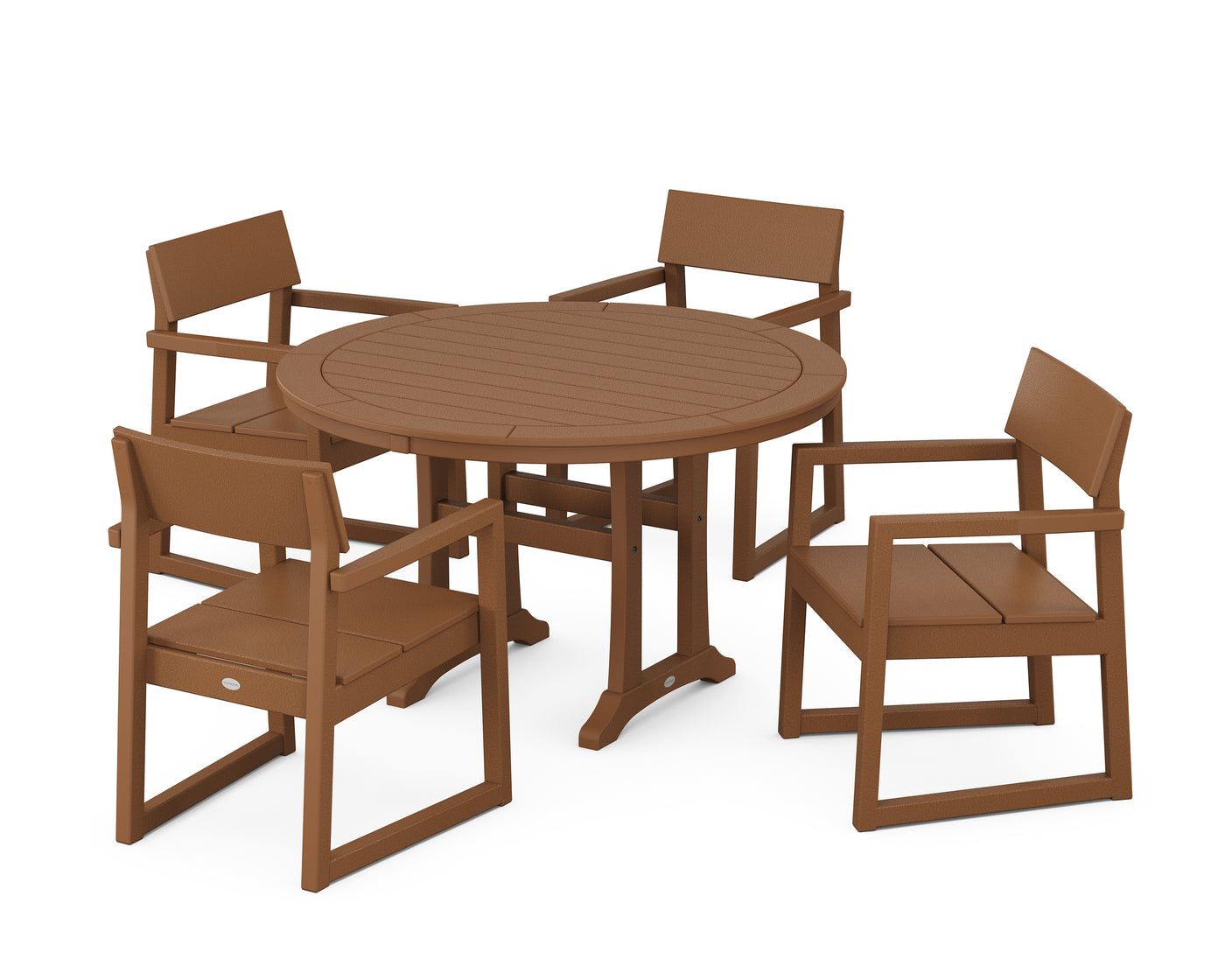 EDGE 5-Piece Round Dining Set with Trestle Legs