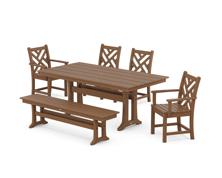 POLYWOOD® Chippendale 6-Piece Farmhouse Dining Set With Trestle Legs
