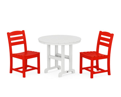 La Casa CafŽ Side Chair 3-Piece Round Dining Set