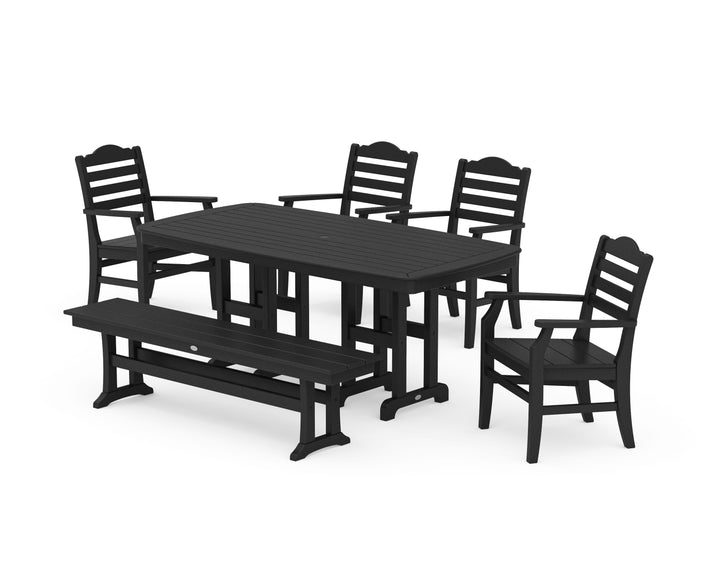 POLYWOOD® Savannah 6-Piece Farmhouse Dining Set with Bench