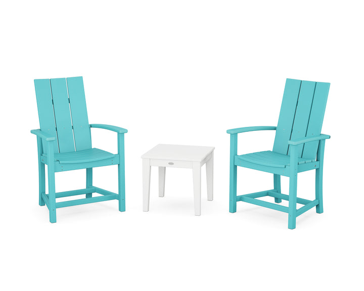 POLYWOOD® Modern 3-Piece Upright Adirondack Chair Set