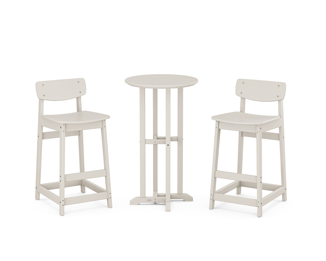 POLYWOOD® Modern Studio Urban Lowback Bar Chair 3-Piece Bistro Set