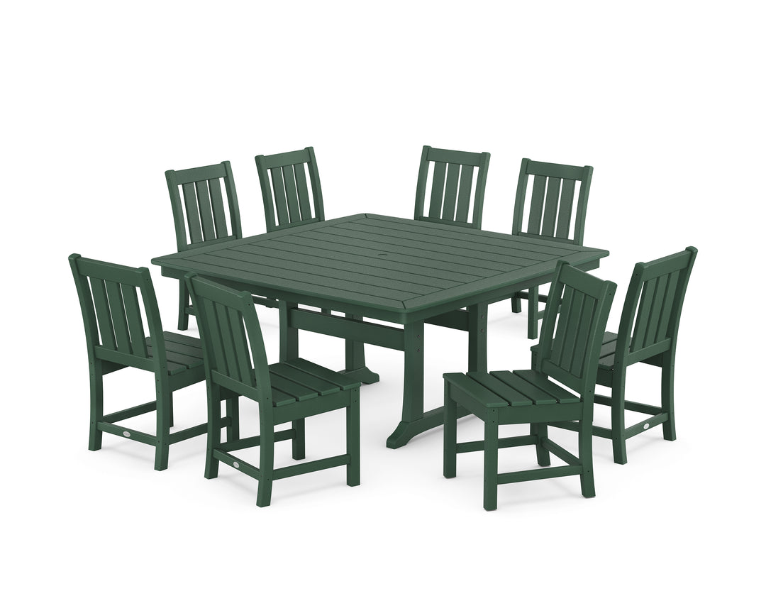 POLYWOOD® Oxford Side Chair 9-Piece Square Dining Set with Trestle Legs