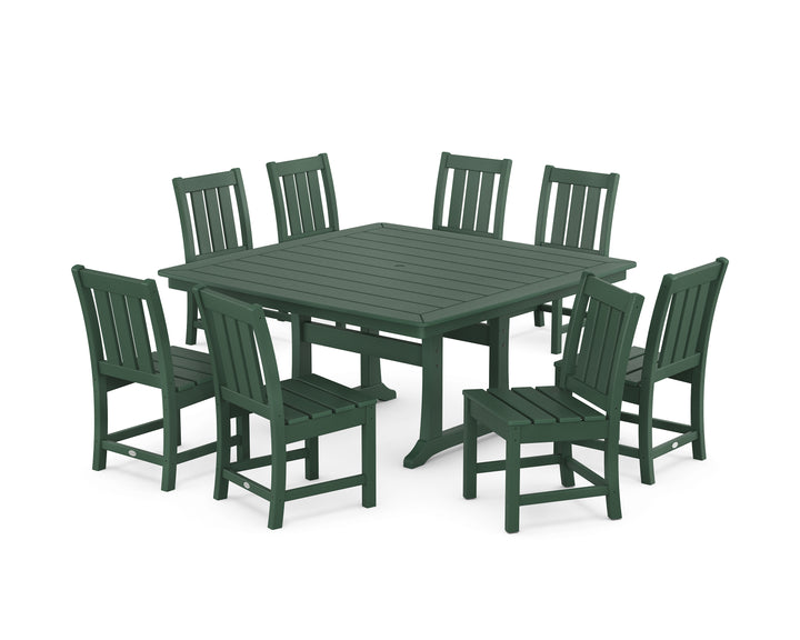 POLYWOOD® Oxford Side Chair 9-Piece Square Dining Set with Trestle Legs
