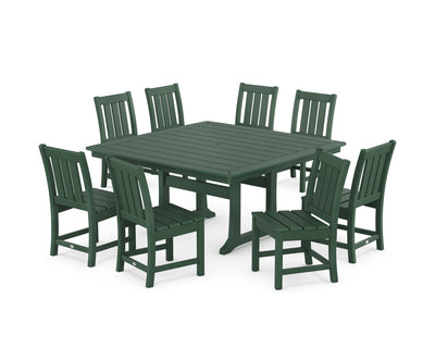 Oxford Side Chair 9-Piece Square Dining Set with Trestle Legs