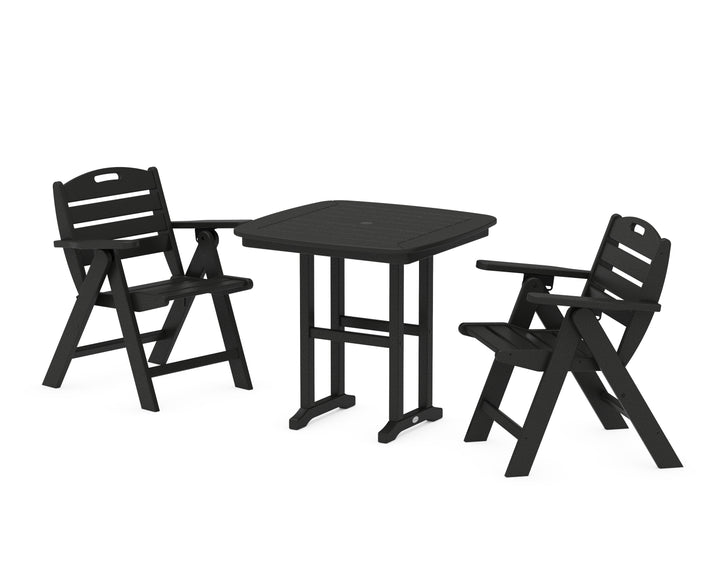 POLYWOOD® Nautical Folding Lowback Chair 3-Piece Dining Set