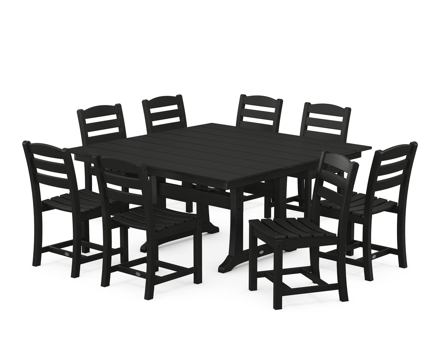 La Casa CafŽ 9-Piece Farmhouse Trestle Dining Set