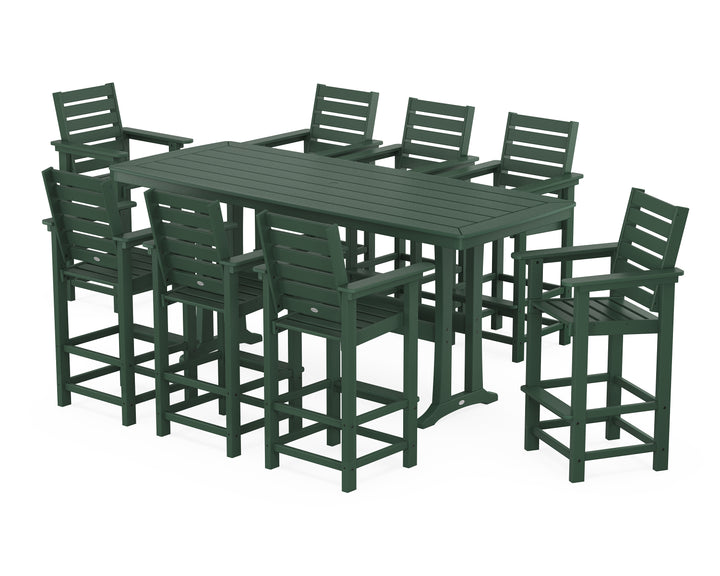 POLYWOOD® Captain 9-Piece Bar Set with Trestle Legs