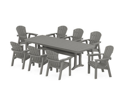 Seashell 9-Piece Dining Set with Trestle Legs