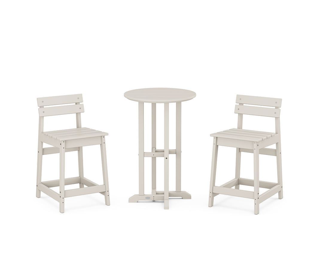 POLYWOOD® Modern Studio Plaza Lowback 3-Piece Bistro Counter Set