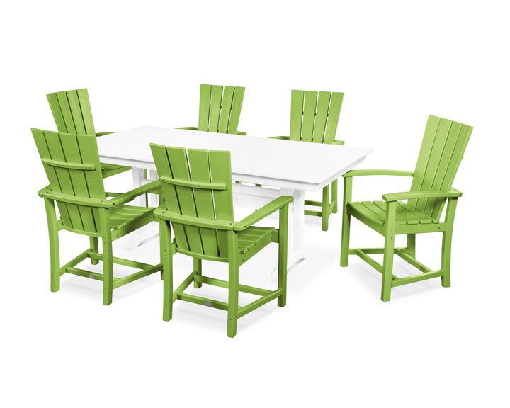 POLYWOOD® Quattro 7-Piece Farmhouse Dining Set with Trestle Legs