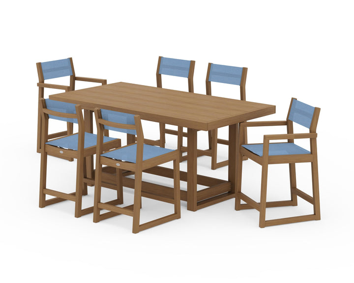 POLYWOOD® EDGE Sling 7-Piece Counter Table Set