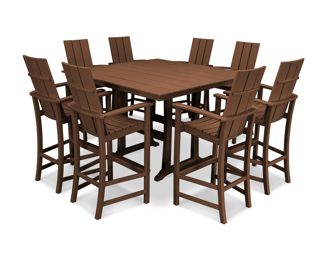 POLYWOOD® Modern Adirondack 9-Piece Farmhouse Trestle Bar Set
